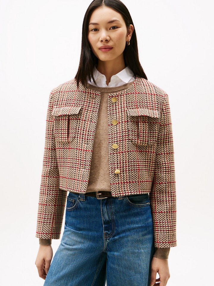 Tommy Hilfiger Kurzblazer TWEED LADY JACKET mit Wolle