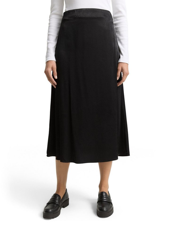 TOM TAILOR Satinrock High waist maxi mit verdecktem Reißverschluss