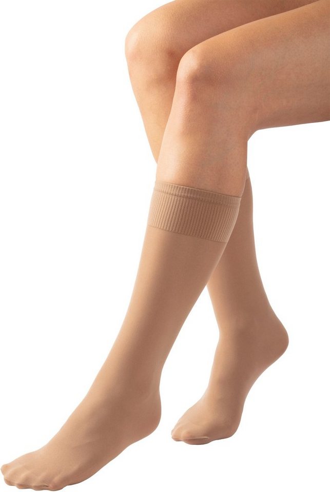 Janastyle Kniestrümpfe Microfaser Kniestrümpfe, gummilos und extrabreitem Komfortbund, bequem (10-Paar) weich, sehr haltbar, blickdicht, atmungsaktiv, kein Einschneiden
