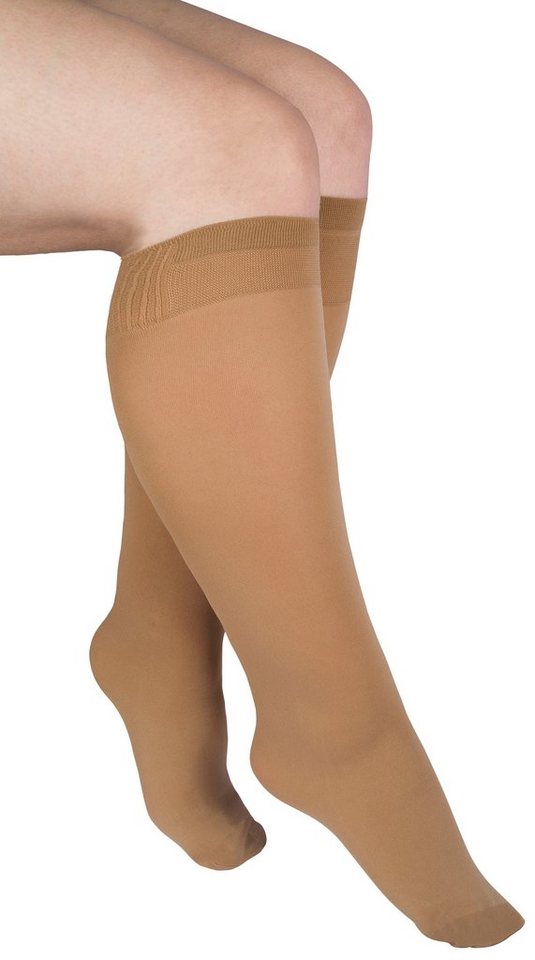 Janastyle Feinkniestrümpfe BIG Feinkniestrümpfe mit extrabreitem Bund (3-Paar) für einen Wadenumfang bis zu 56 cm, für starke Waden