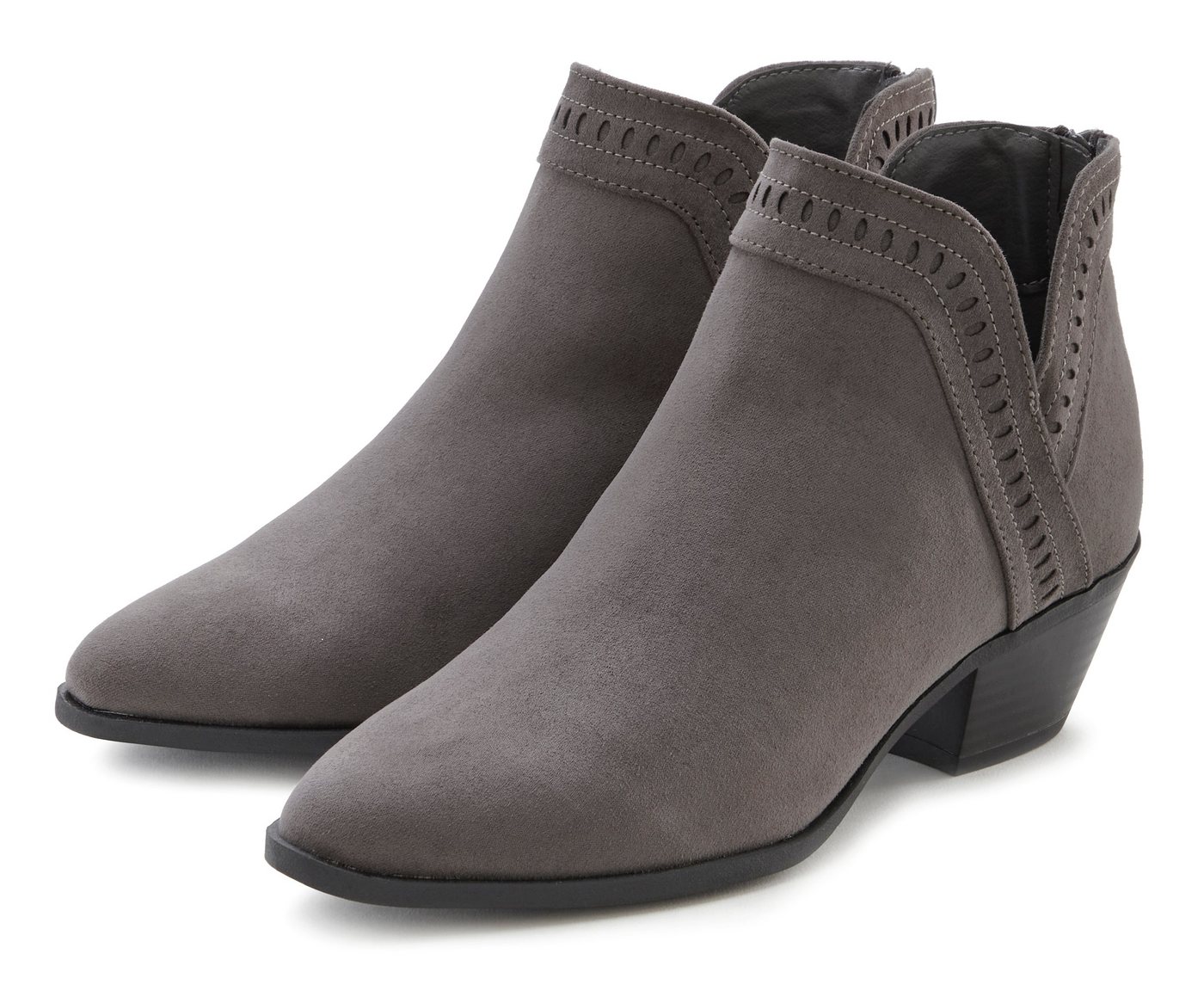 LASCANA Cowboy Stiefelette Cowboy Boots, Western Stiefelette, Ankleboots mit Ausschnitt VEGAN