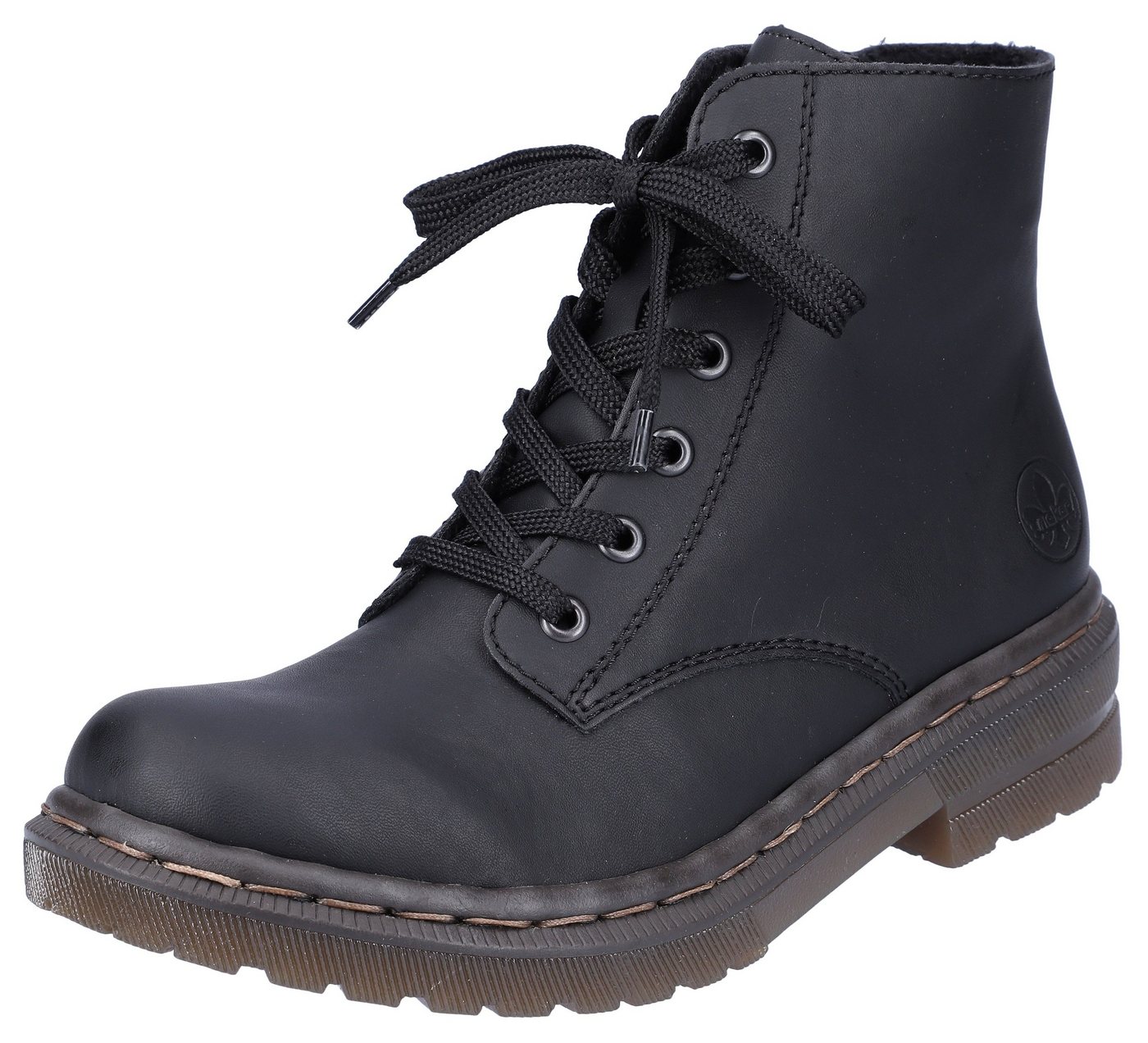 Rieker Schnürboots, Schnürstiefelette, Blockabsatz, mit Logoprägung
