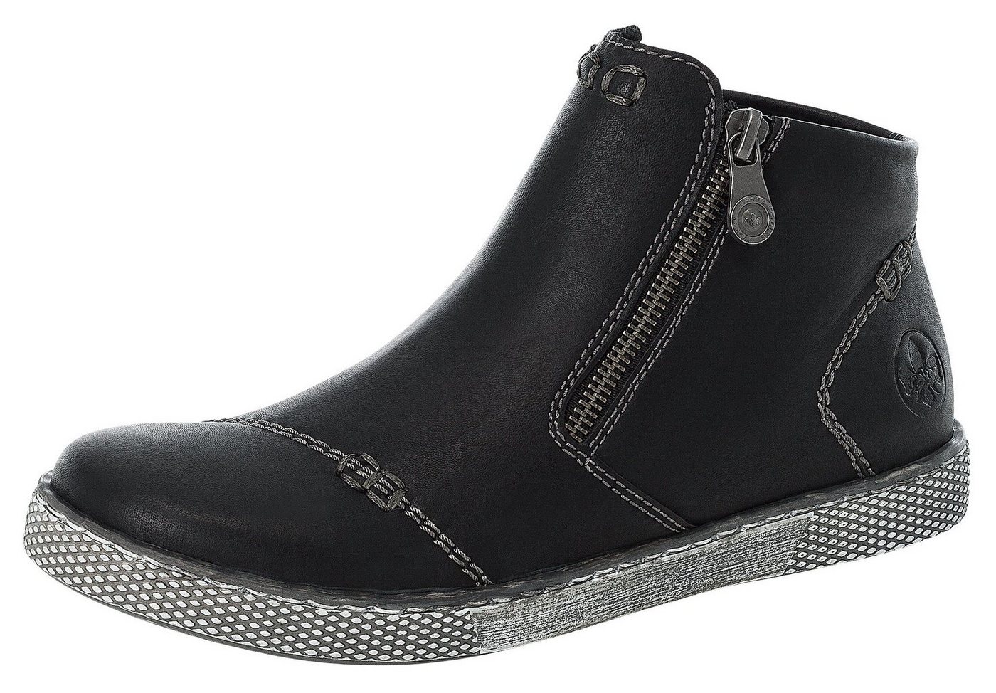 Rieker Schlupfboots, Stiefelette, Schlupfboots mit Reißverschluss