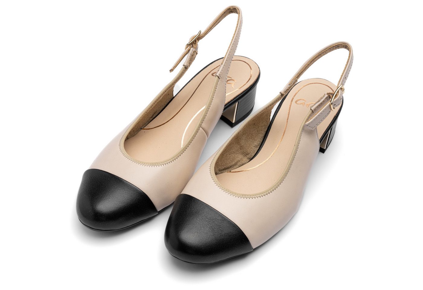 Ara NIZZA Slingpumps Blockabsatz, Festtagsschuh, Abendschuh, Kontrastbesatz