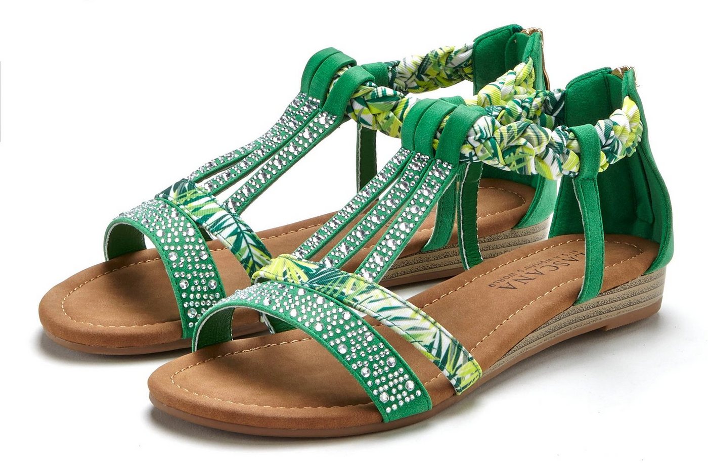 LASCANA Sommerschuh, Sandalette, offener Schuh, Sandale mit aufwendiger Verzierung VEGAN