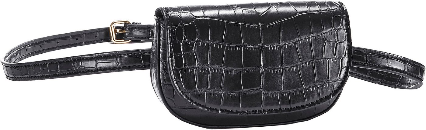 LASCANA Bauchtasche Gürteltasche, Crossbody Bag, Brusttasche, Hüfttasche, Handtasche Damen zum Umhängen in Kroko-Optik VEGAN