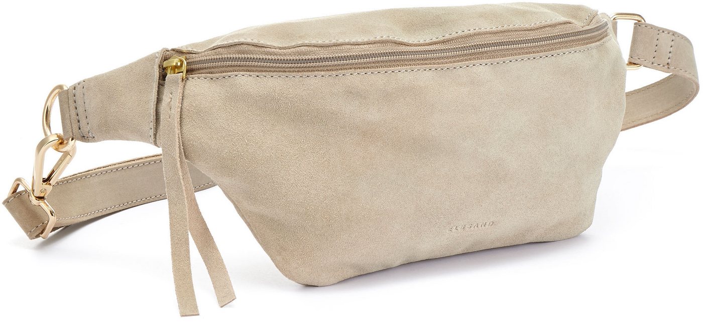 Elbsand Bauchtasche Umhängetasche, Ledertasche, Brusttasche, Crossbody Bag, Gürteltasche, Handtasche Damen zum Umhängen aus weichem Veloursleder