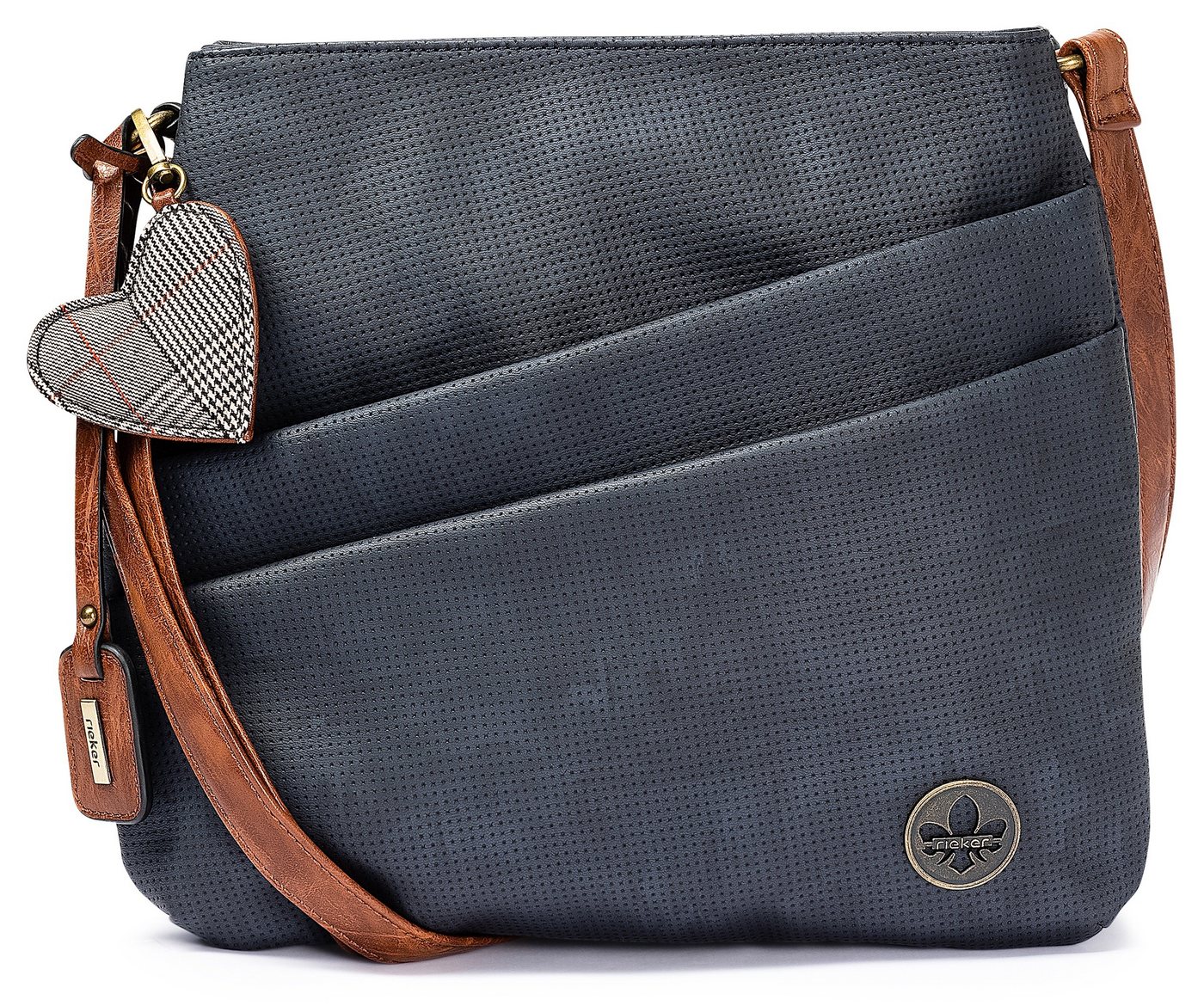 Rieker Umhängetasche, Schultertasche, Damen Handtasche mit zwei Hauptfächern