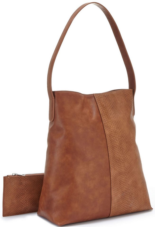 Vivance by Lascana Shopper Schultertasche, Handtasche, Einkaufstasche, Damentasche (2-tlg), mit kleiner herausnehmbarer Innentasche VEGAN