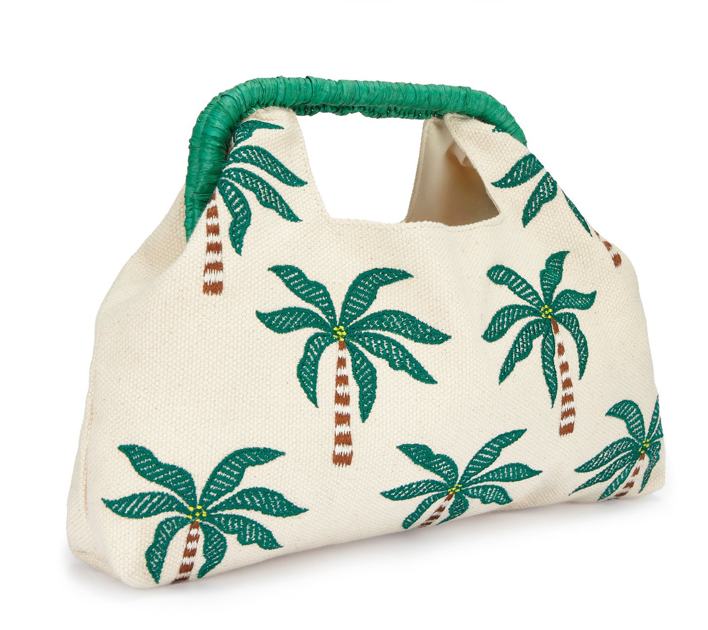 LSCN by LASCANA Handtasche Clutch, Abendtasche, Sommertasche, Damentasche, NEU mit sommerlicher Palmen-Stickerei