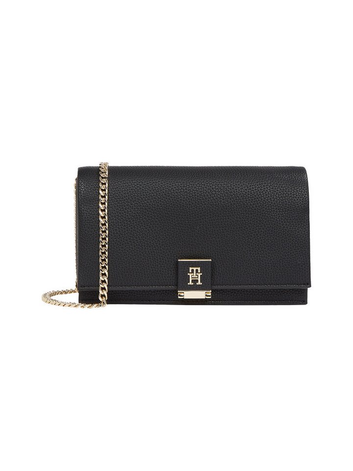 Tommy Hilfiger Clutch TH HER FLAP W/CHAIN, Damen Umhängetasche, Mini-Bag, Cross-Body Bag mit Umhängekettchen