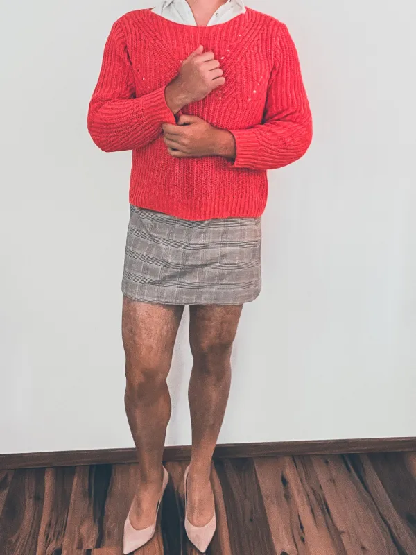 Korallenpullover & Glencheck-Mini
