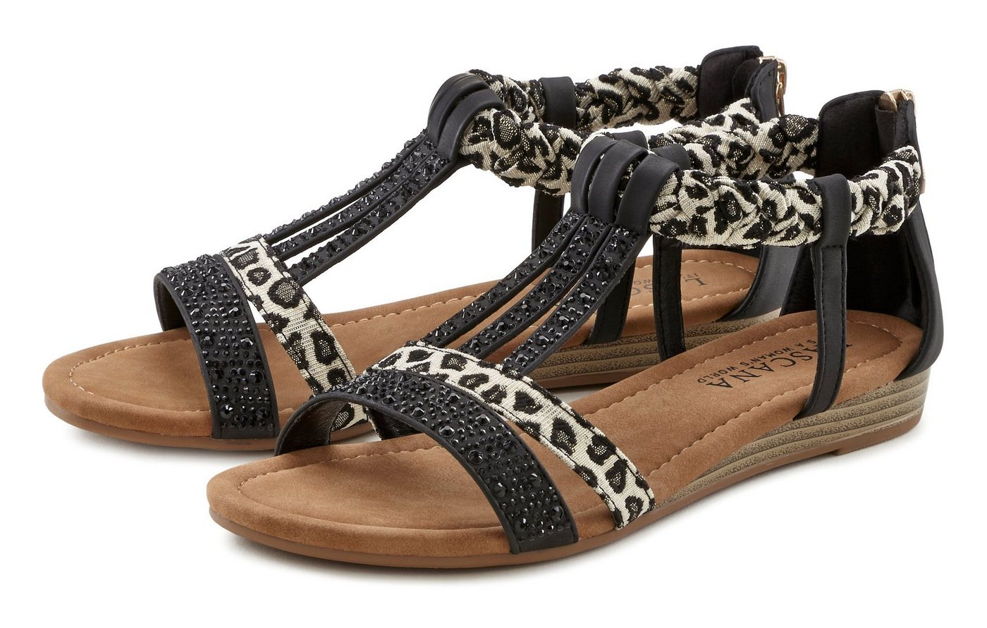 LASCANA Sommerschuh, Sandalette, offener Schuh, Sandale mit aufwendiger Verzierung VEGAN