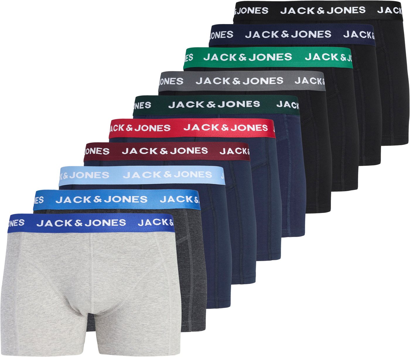 Jack & Jones Boxershorts JACFLOWER Microfiber mit Logobund, Blumenprint und Stretchkomfort (Packung, 10-St., 10er-Pack) eng anliegend, Microfaser, schnelltrocknend