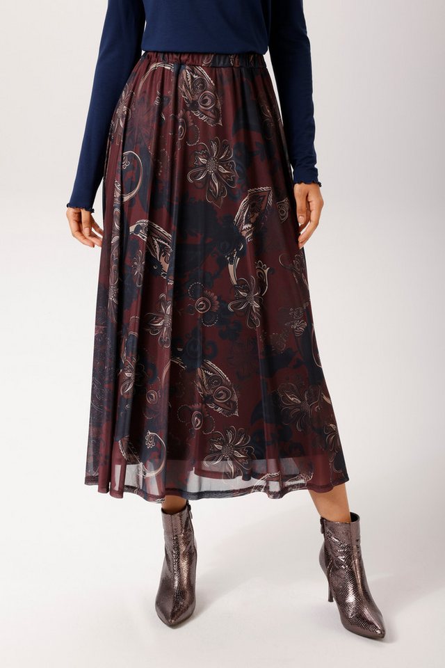 Aniston CASUAL Maxirock mit großflächigen, grafischen Blumendruck - NEUE KOLLEKTION