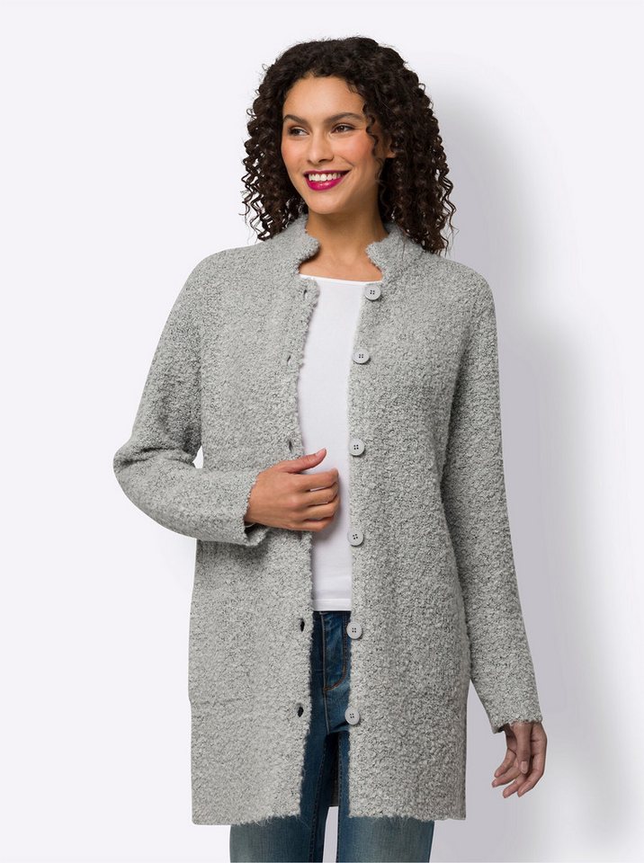 heine Strickjacke Strickjacke Langarm Bouclé