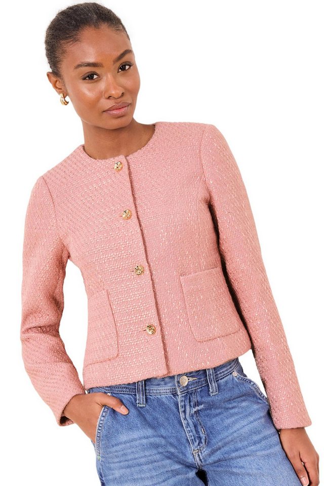 LIPSY Jackenblazer Lipsy Kragenlose Boucléjacke (1-tlg)