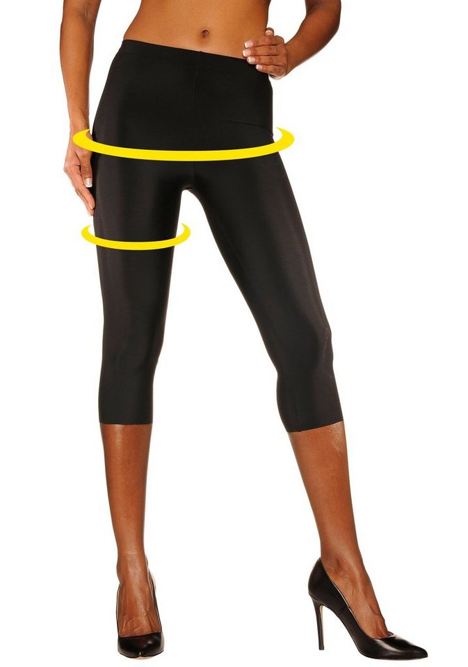 LASCANA Caprileggings Blickdicht, glatter Stoff (Packung, 1-tlg., bis/54) aus leicht glänzender Qualität, Loungewear