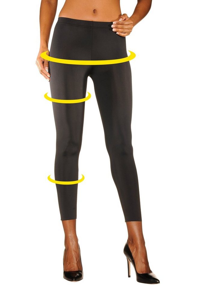 LASCANA Leggings glatter Stoff, leichter Formeffekt (1-tlg., Bis/54) aus leicht glänzender Qualität, Loungewear