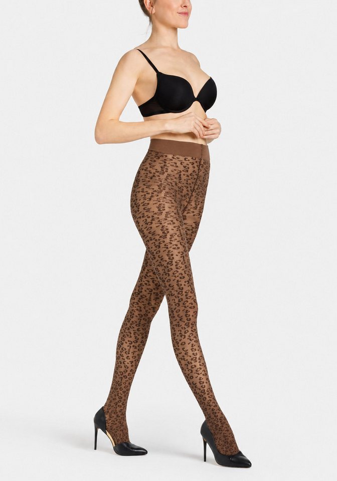 Camano Feinstrumpfhose 50 DEN mit Leopardenmuster, 50 DEN