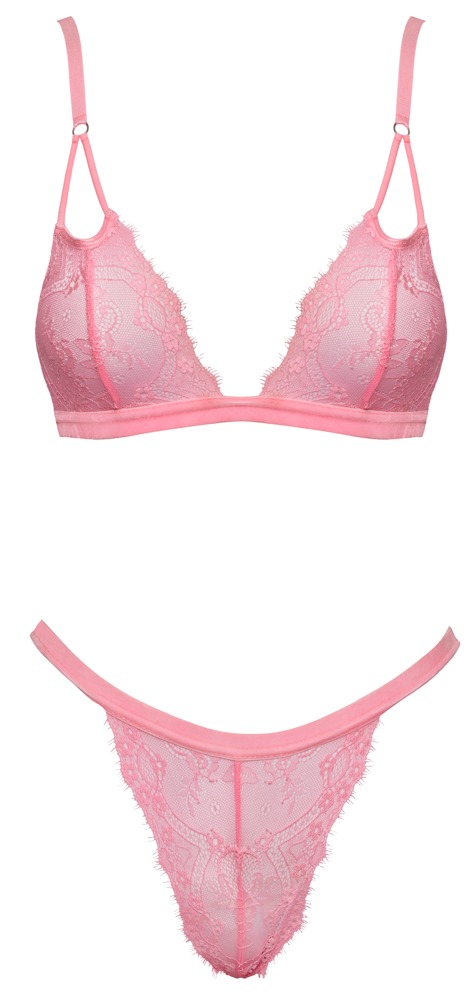 Dessous-Set aus Eyelash-Blütenspitze