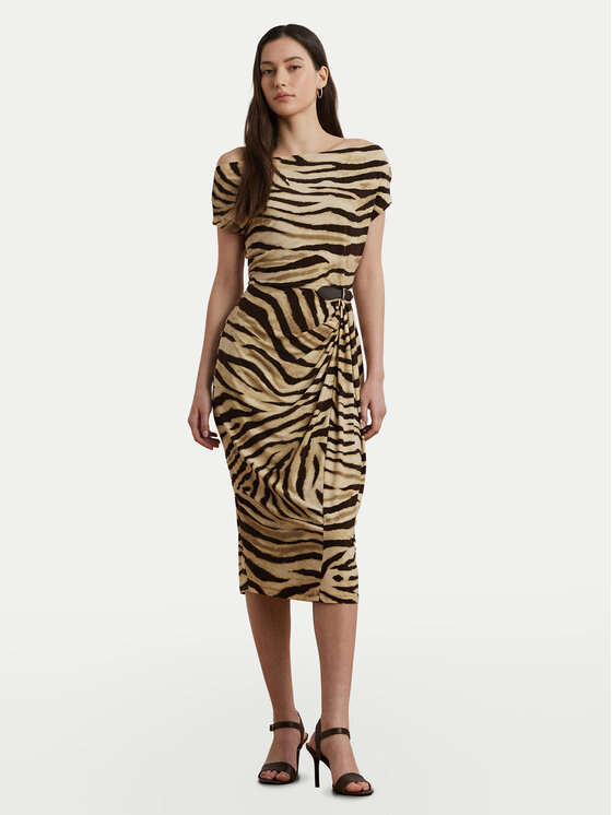 LAUREN RALPH LAUREN Coctailkleid 200973604001 Beige Slim Fit