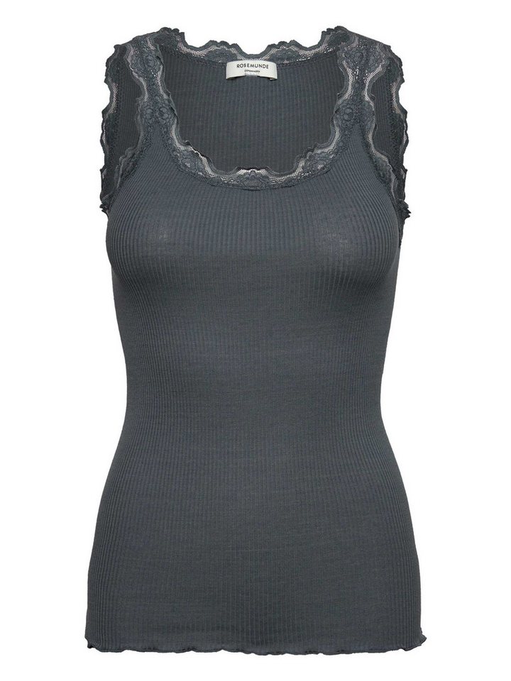 rosemunde Spitzentop Babette Silk Top mit Seide Vintage-Spitzenbesatz, mit Rundhalsausschnitt, hoher Seidenanteil