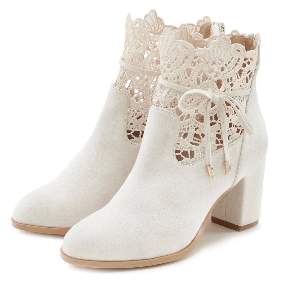 LASCANA Herbststiefelette, Ankle Boot, Stiefel, High-Heel-Stiefelette mit modischer Spitze und bequemen Blockabsatz