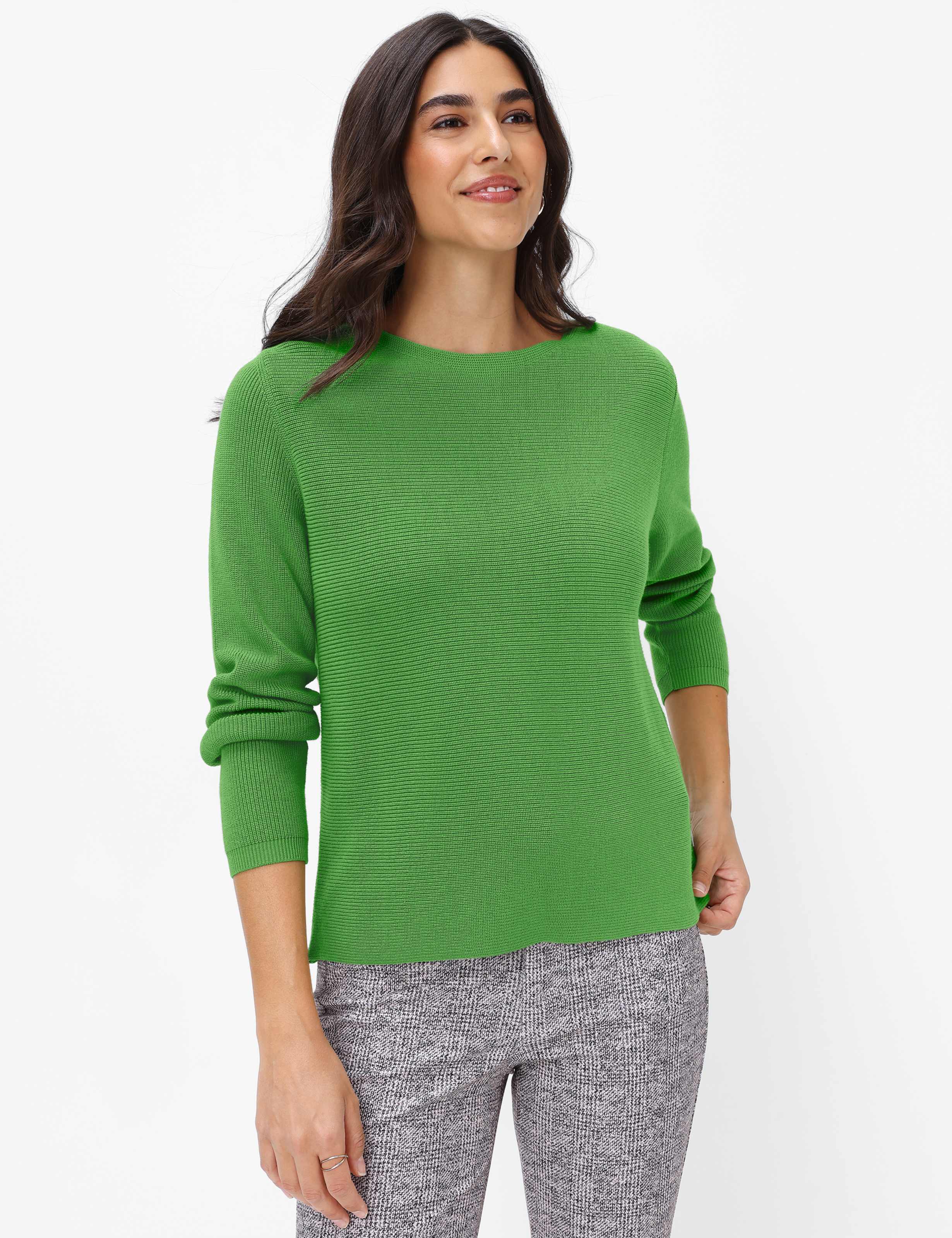 Brax Damen Strickpullover Style LESLEY leaf green, grün,