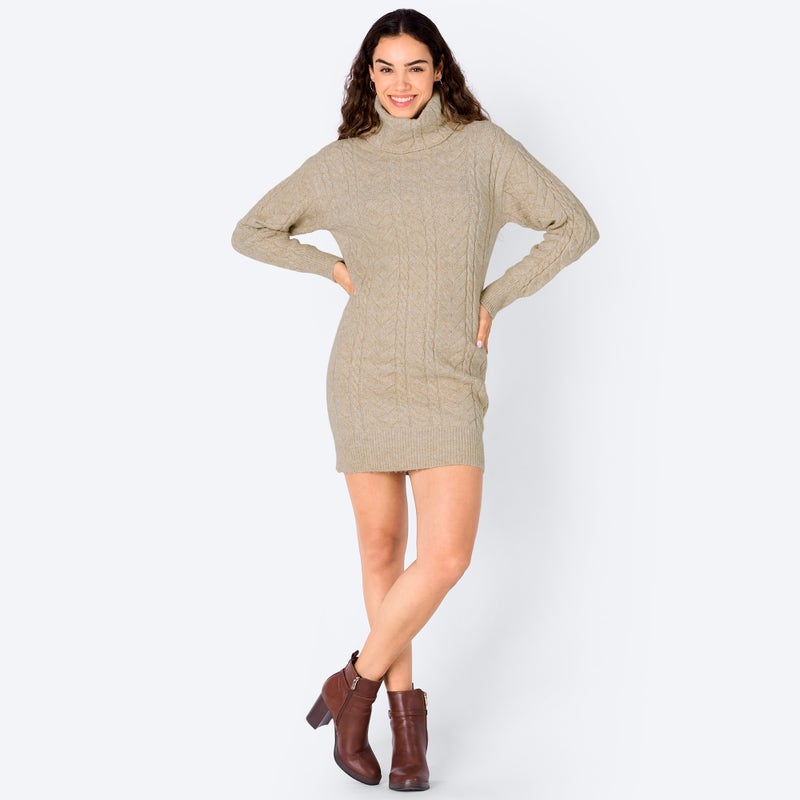 Damen-Langarmkleid mit Rollkragen