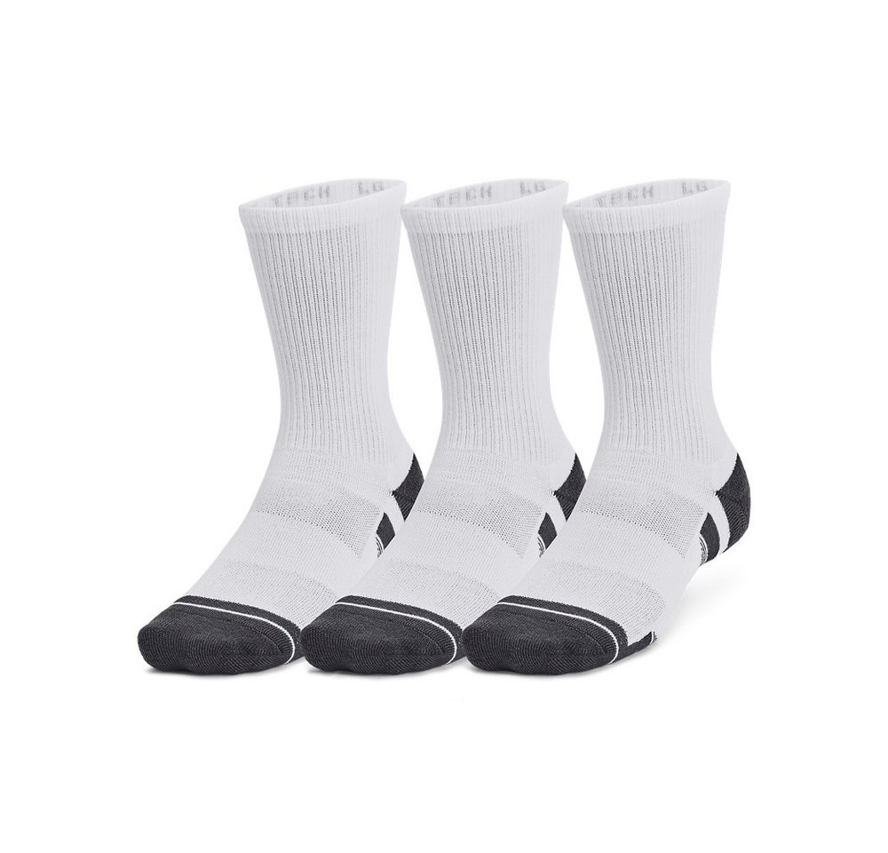 Under Armour® Tennissocken Unisex UA Performance Tech-Crew-Socken im 3er-Pack (3-Paar) mit mittlerer Dämpfung, schweißableitend, schnell trocknend