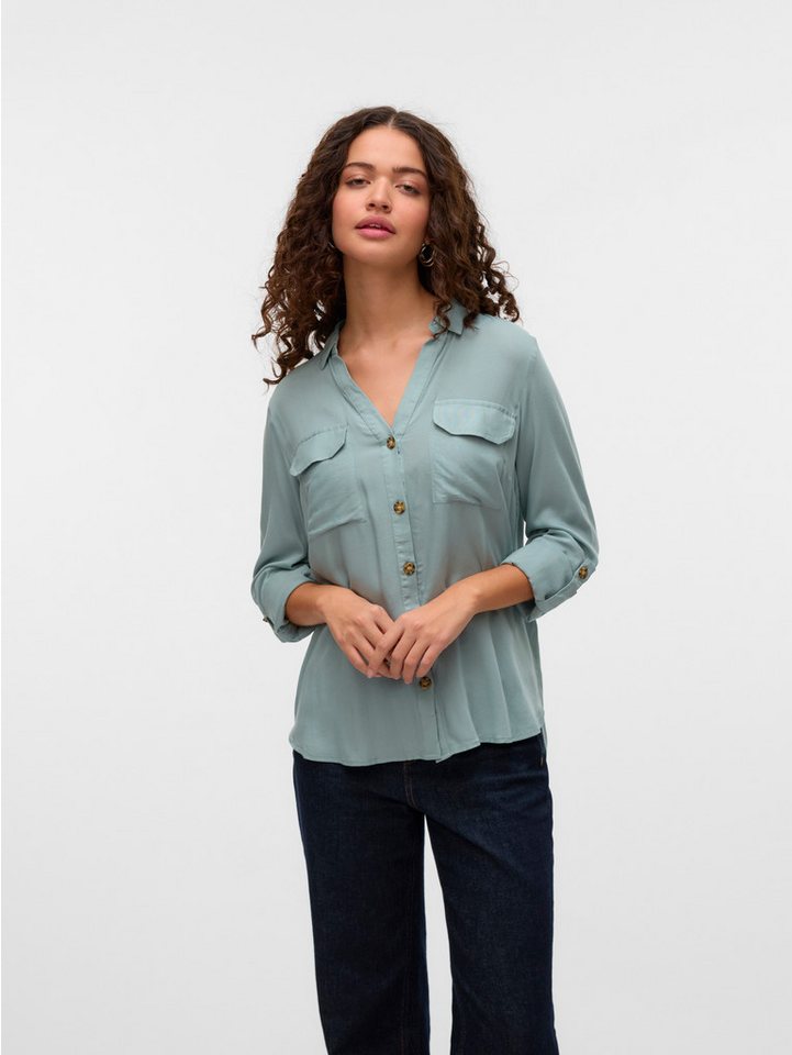 Vero Moda Hemdbluse VMBUMPY L/S SHIRT NEW WVN GA NOOS Viskose, regular fit
