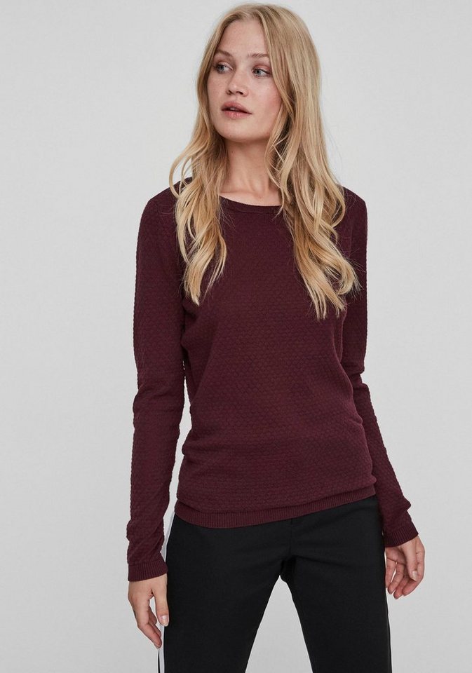 Vero Moda Rundhalspullover VMCARE STRUCTURE LS O-NECK BLOUSE aus Baumwolle