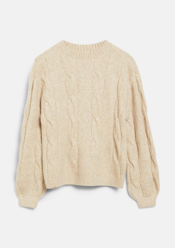 s.Oliver Longpullover Strickpullover Weicher Zopfstrickpullover im Loose Fit