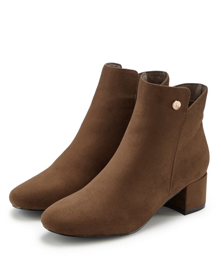 LASCANA Herbststiefelette, Ankle Boots, Stiefel, Stiefelette mit bequemen Blockabsatz VEGAN