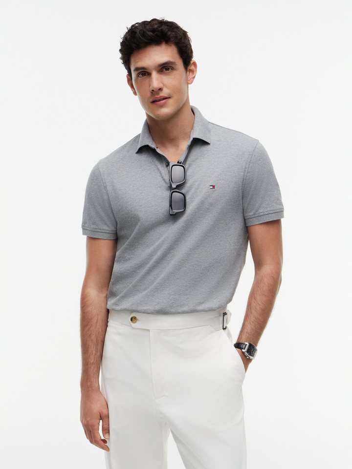 Tommy Hilfiger Poloshirt 1985 REGULAR POLO mit Kontraststreifen und Knopfleiste unifarben, sportlich, regular fit, Baumwollmix, Polokragen