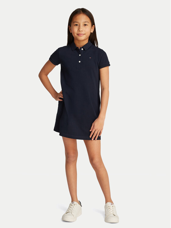 Tommy Hilfiger Kleid für den Alltag Essential KG0KG08564 D Dunkelblau Regular Fit