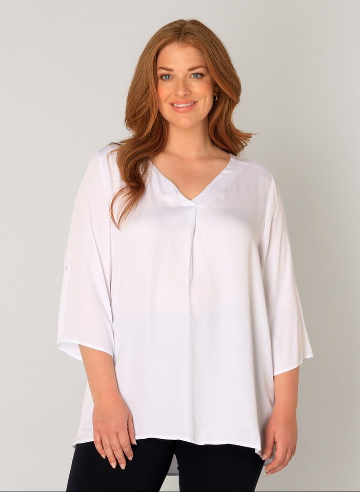 Base Level Curvy Shirtbluse Yanina mit V-Ausschnitt