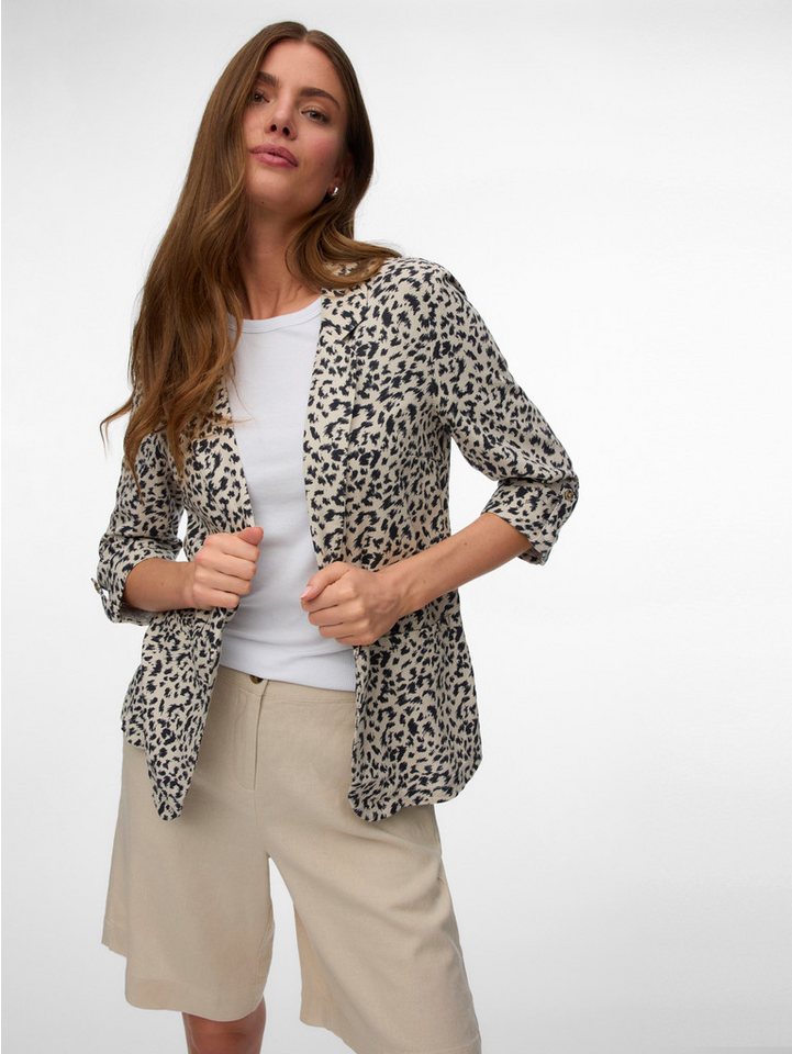Vero Moda Kurzblazer VMJESMILO 3/4 LOOSE BLAZER WVN NOOS mit Leinen