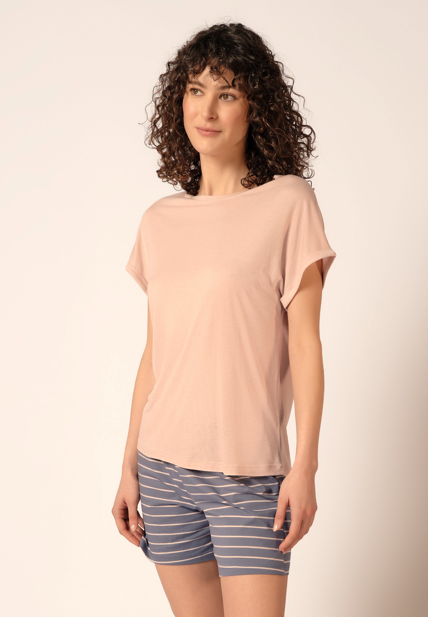 Night Basic Selection Shirt kurzarm dusty rose 019004-01H098