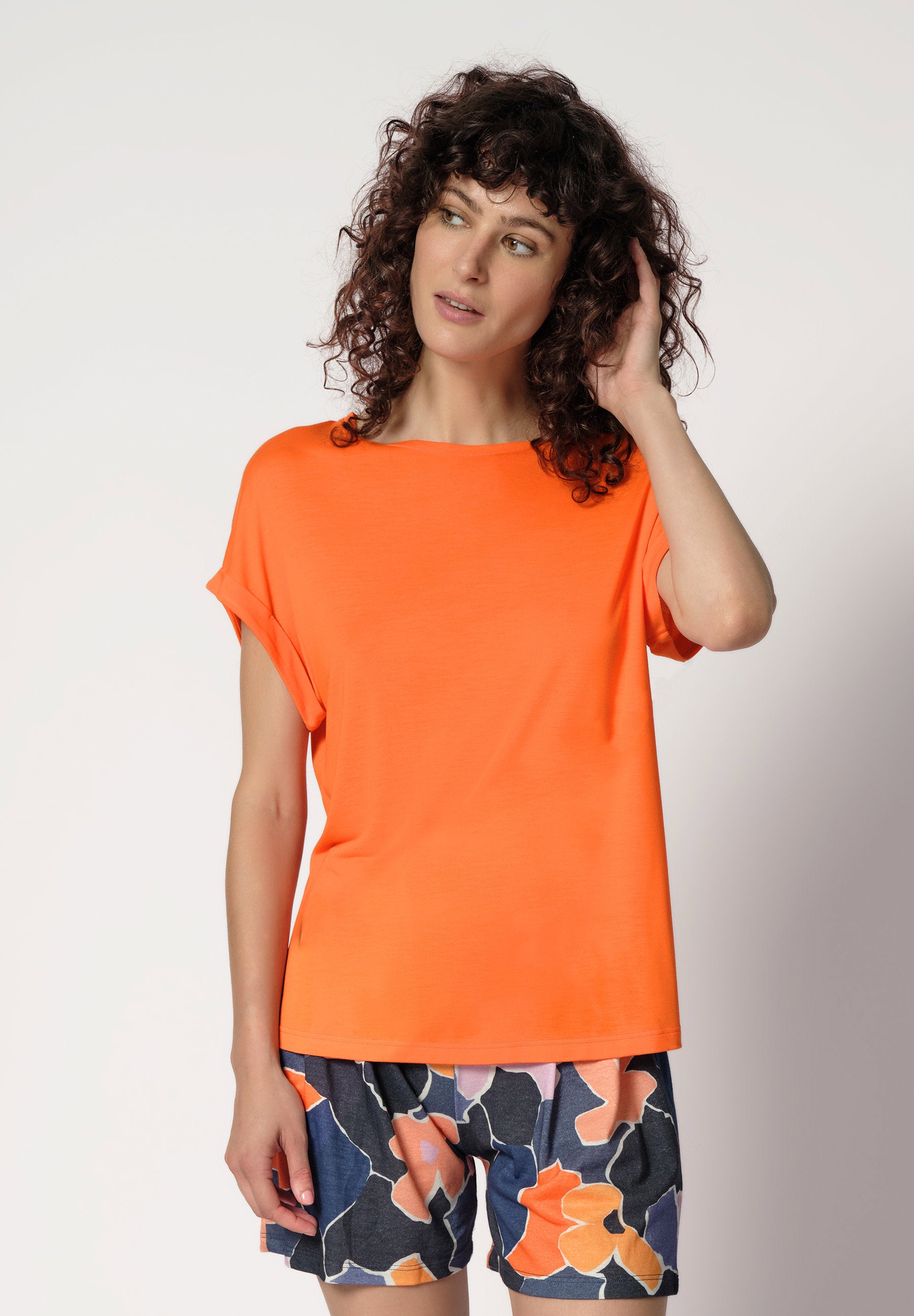 Night Basic Selection Shirt kurzarm almost orange 019004-01H214