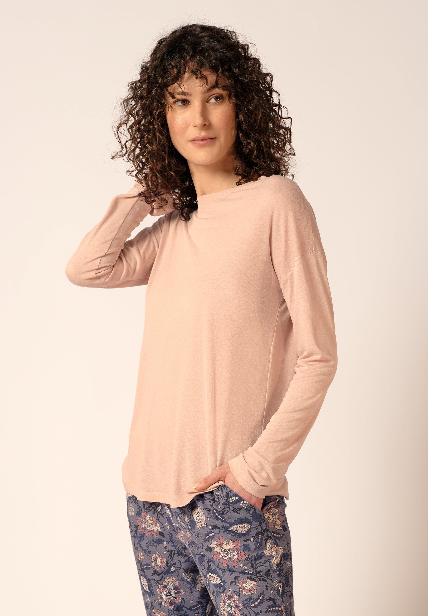 Night Basic Selection Shirt langarm dusty rose 019005-01H098