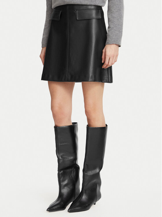 HUGO Rock aus Kunstleder Rabare-1 50571469 Schwarz Regular Fit