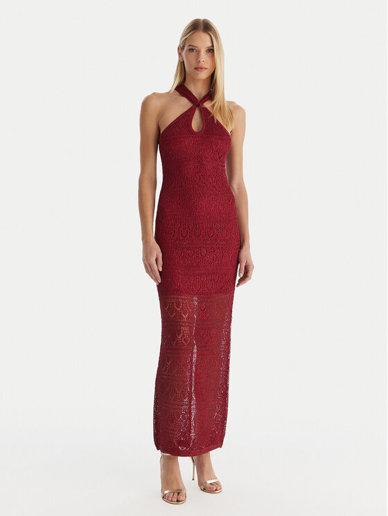 Guess Strickkleid W5YK48 Z37G0 Dunkelrot Slim Fit