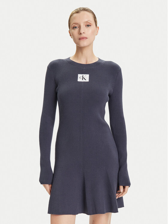 Calvin Klein Jeans Kleid für den Alltag LV047D307G Dunkelblau Slim Fit