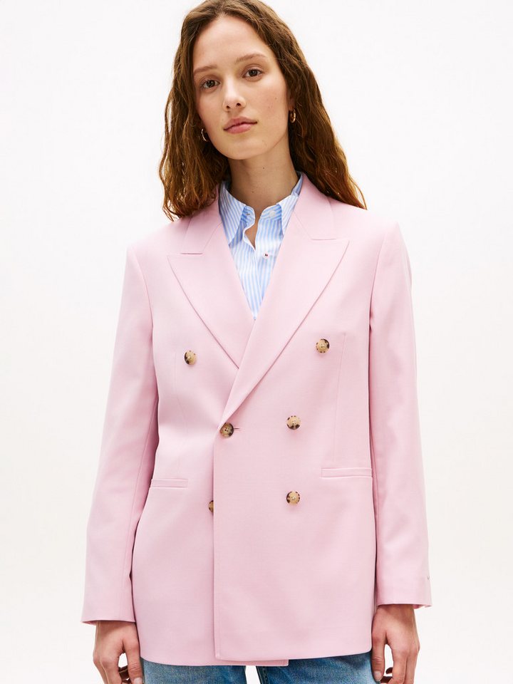 Tommy Hilfiger Kurzblazer TIMELESS WOOL DB BLAZER mit Wolle, doppelreihige Knopfleiste