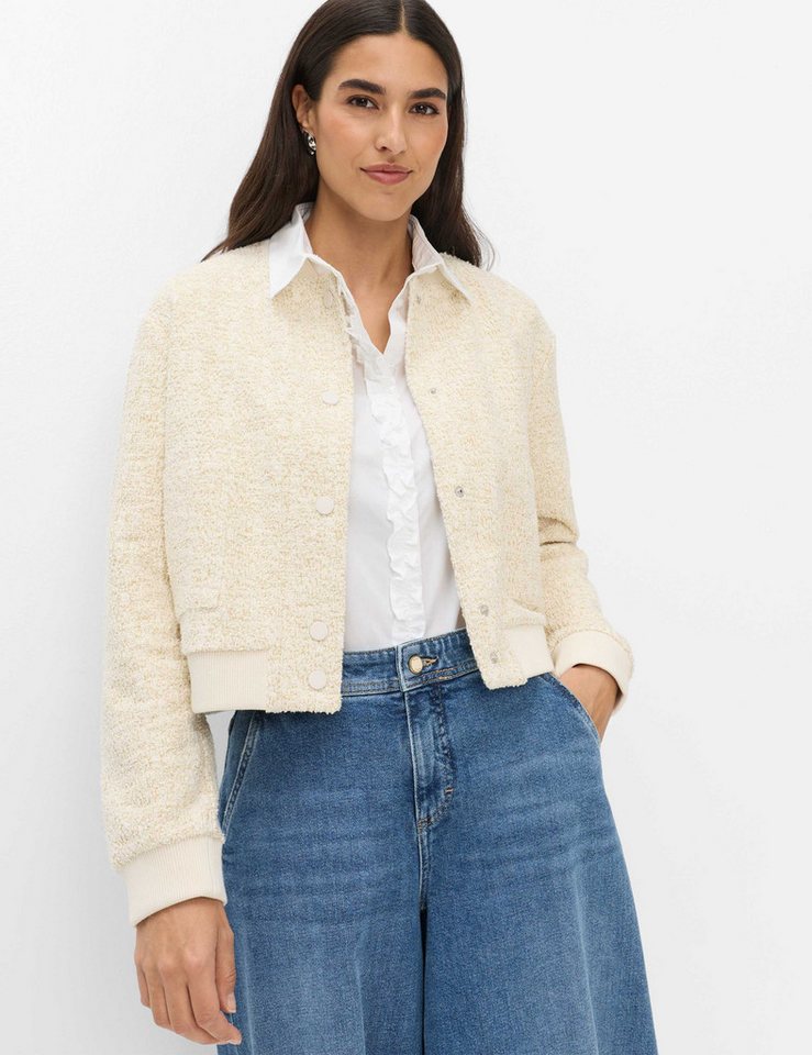 Brax Funktions-Kapuzensweatjacke Style BERNICE L Bouclé: Blouson im Baumwollmix
