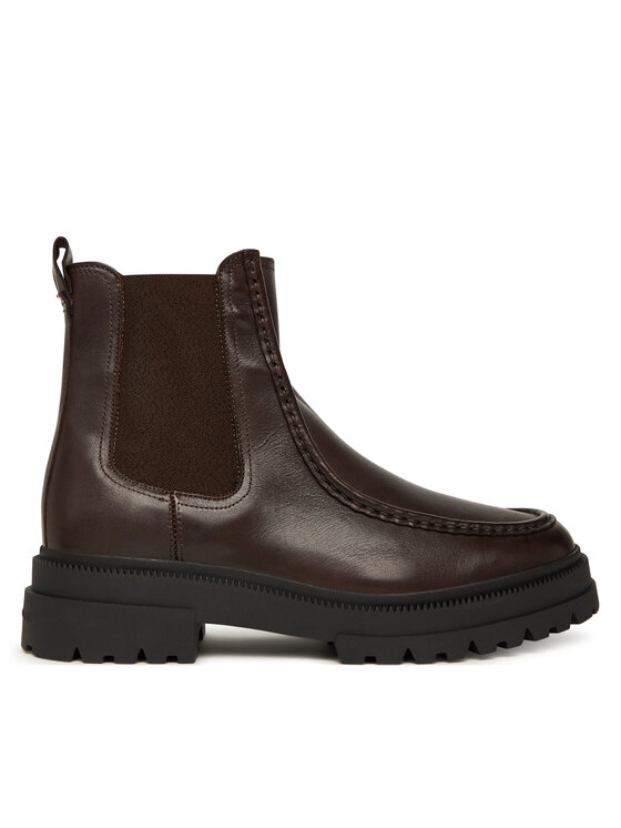 Tommy Hilfiger Klassische Stiefeletten Th Chunky Dress Casual Chel FM0FM05763 Braun