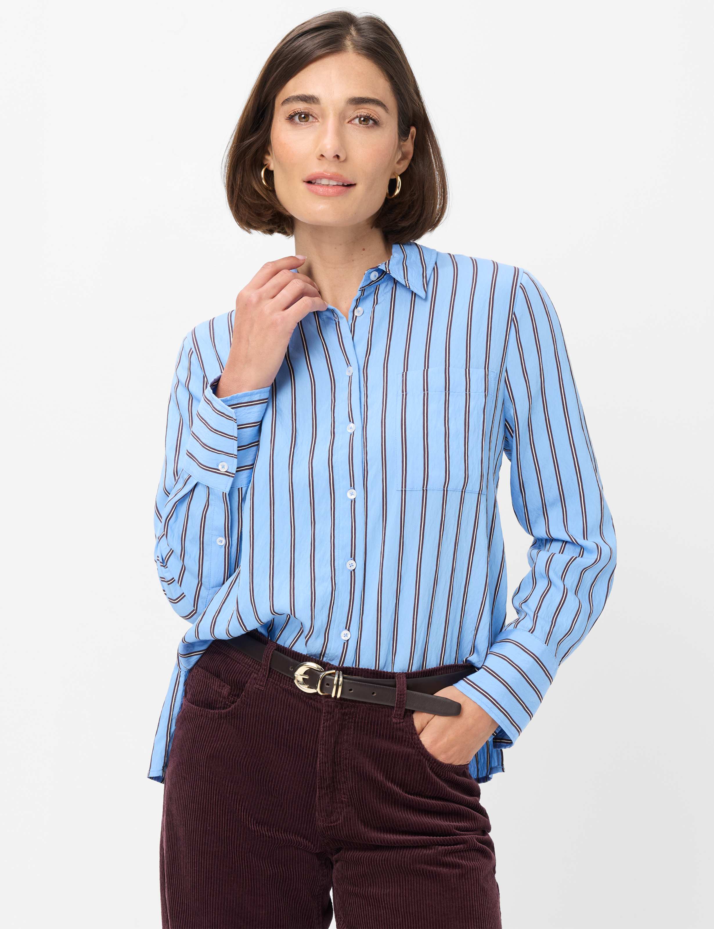 Brax Damen Bluse Style VICA blue heaven, Blau,