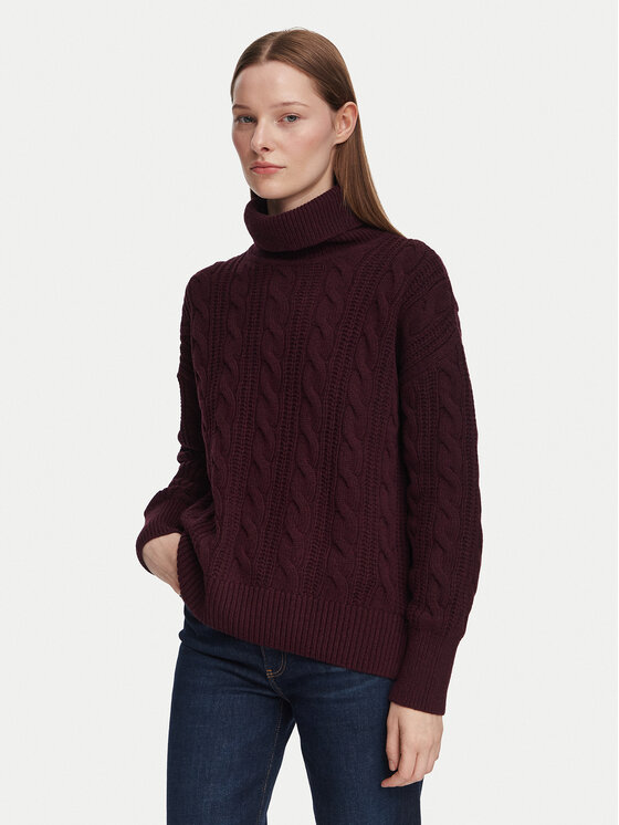Barbour Rollkragenpullover Agatha LKN1803RE91 Violett Relaxed Fit